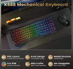 خرید کیبورد بی سیم/باسیم گیمینگ ردراگون Redragon BRAGI K688 GB PRO - تصویر 9