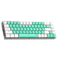 خرید کیبورد - بی‌سیم - Redragon K631 Castor Pro - سفید و نعنایی